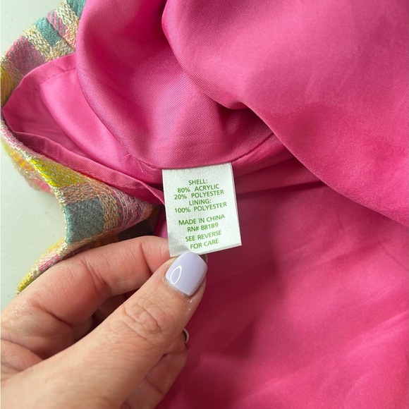 Lilly Pulitzer Bibi Printed Multi Give Me Wings Boucle Strapless Dress Size 6 - Picture 5 of 7